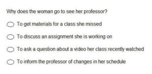 أسئلة متعدد الخيارات فی الاستماع